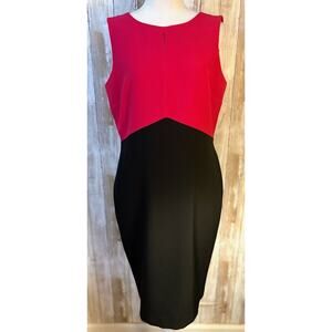 Kasper Black Pink Color Block Gilded Age Sheath Dress - Size 8 NWT